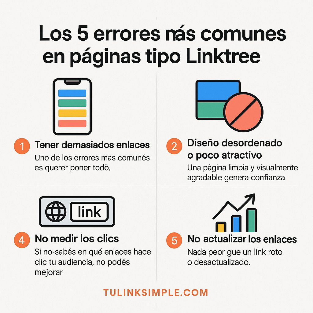 Los 5 errores más comunes en páginas tipo Linktree (y cómo evitarlos)