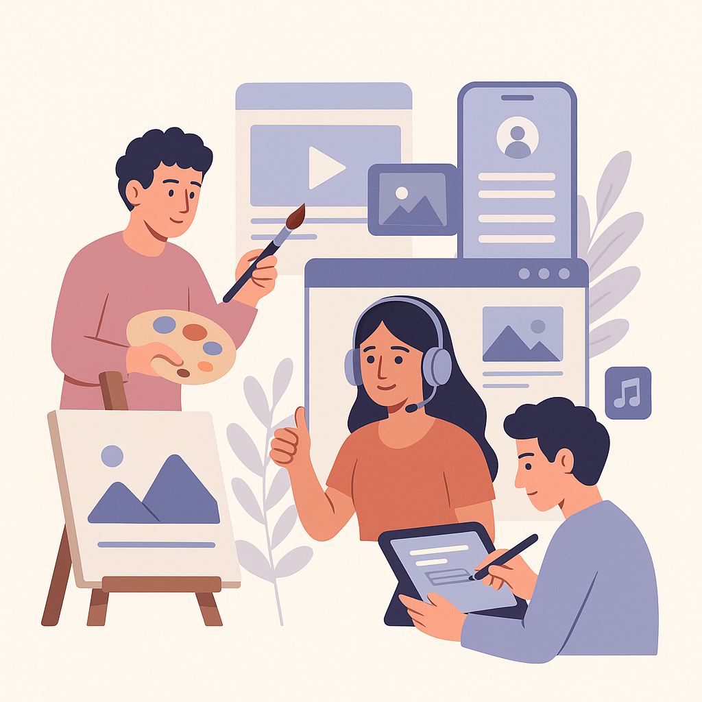 Casos de uso para artistas, creadores de contenido y freelancers.